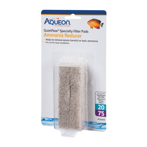 Aqueon Replacement Ammonia Reducer Filter Pads Size 20/75 4 pack