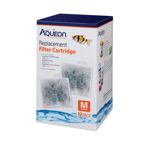 Aqueon Replacement Filter Cartridges 12 pack Medium 4.9" x 2" x 5.7"