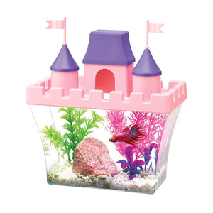 Aqueon Princess Castle Aquarium Kit 0.5 Gallon Pink 8.2" x 4.8" x 8.5"