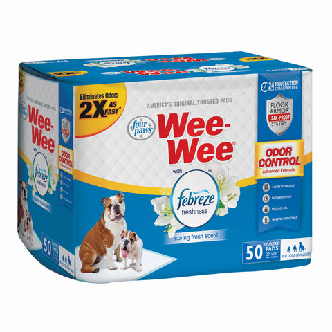 Four Paws Wee-Wee Odor Control with Febreze Freshness Pads 50 count White 22" x 23" x 0.1"