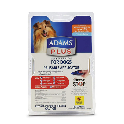 Adams Plus Flea and Tick Spot on Dog Medium 3 Month Supply
