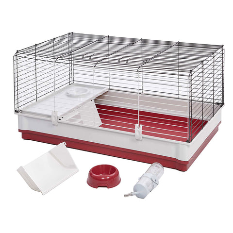 Midwest Wabbitat Deluxe Rabbit Home White, Red 39.50" x 23.75" x 19.75"