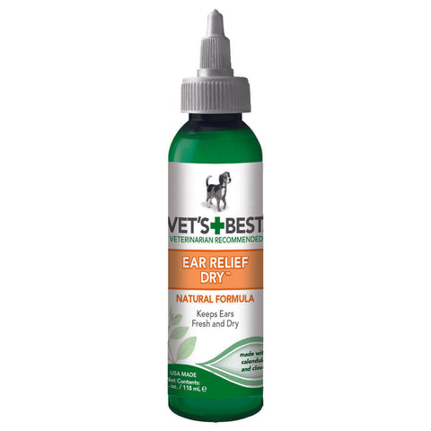 Vet's Best Dog Dry Ear Relief 4oz Green 1.5" x 1.5" x 5"