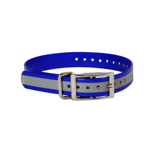 The Buzzard's Roost Reflective Collar Strap 1" Blue 1" x 24"
