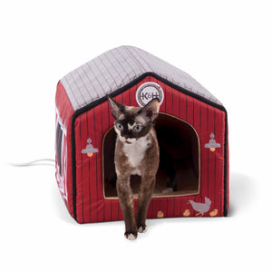 K&H Pet Products Thermo-Indoor Pet House Barn Design Red 16" x 15" x 14"