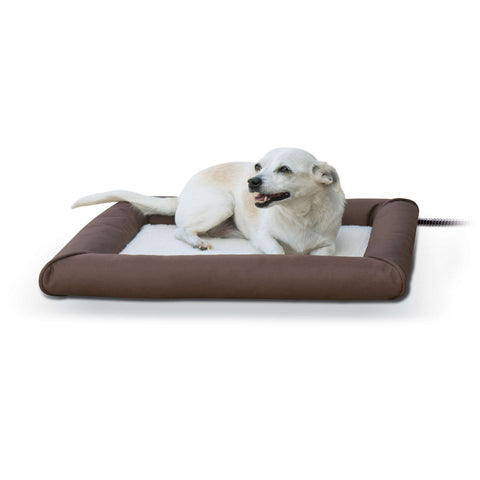 K&H Pet Products Deluxe Lectro-Soft Outdoor Heated Pet Bed Small Brown 19.5" x 23" x 2.5"