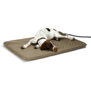 K&H Pet Products Lectro-Soft Heated Outdoor Bed Large Tan 25" x 36" x 1.5"