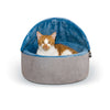 K&H Pet Products Self-Warming Kitty Bed Hooded Small Blue/Gray 16" x 16" x 12.5"
