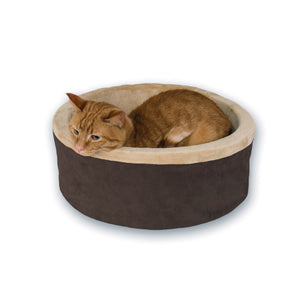 K&H Pet Products Thermo-Kitty Bed Large Mocha 20" x 20" x 6"