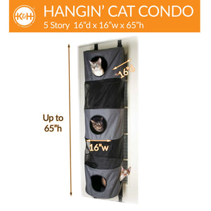 K&H Pet Products Hangin' Cat Condo 5 Story High Rise Gray 16" x 16" x 65"