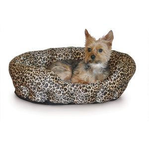 K&H Pet Products Self Warming Nuzzle Nest Pet Bed Leopard 19" x 19" x 6"