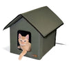 K&H Pet Products Outdoor HEATED Kitty House Olive 22" x 18" x 17"