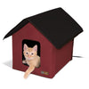 K&H Pet Products Outdoor Heated Kitty House Barn Red / Black 22" x 18" x 17"