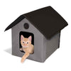 K&H Pet Products Unheated Outdoor Kitty House Gray / Black 22" x 18" x 17"