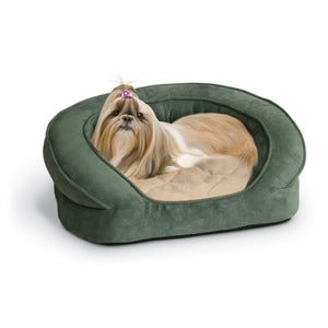 K&H Pet Products Deluxe Ortho Bolster Sleeper Pet Bed Medium Green 30" x 25" x 9"