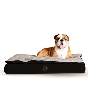 K&H Pet Products Feather Top Ortho Pet Bed Medium Black / Gray 30" x 40" x 6.5"