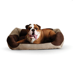K&H Pet Products Classy Lounger Pet Bed Large Tan / Chocolate 28" x 32"