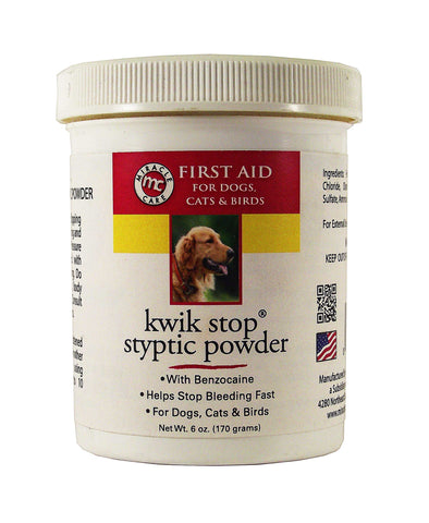 Miracle Corp Kwik-Stop Styptic Powder 6 ounces Resealable Tub