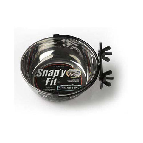Midwest Stainless Steel Snap'y Fit Water and Feed Bowl 20 oz Stainless Steel 6" x 6" x 2.5"