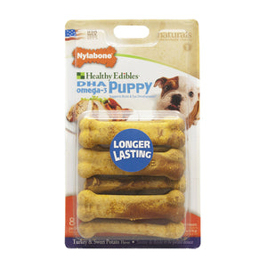 Nylabone Healthy Edibles Longer Lasting Puppy Sweet Potato and Turkey Petite 8 count
