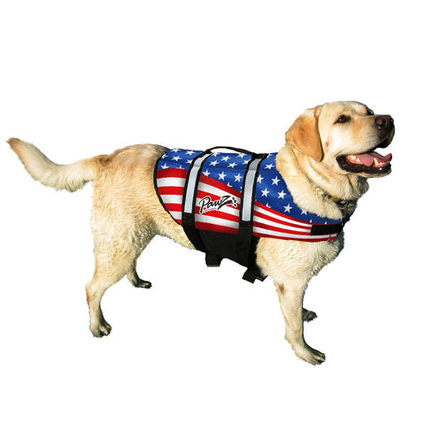 Pawz Pet Products Nylon Dog Life Jacket Medium Flag