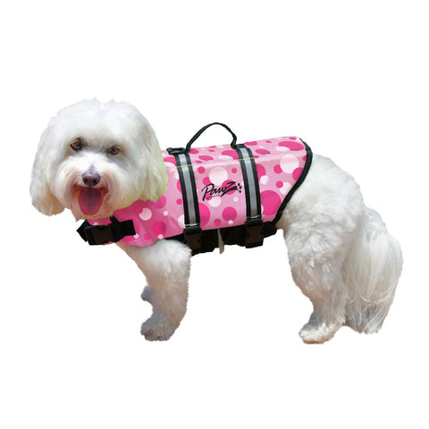 Pawz Pet Products Nylon Dog Life Jacket Extra Small Pink Bubbles