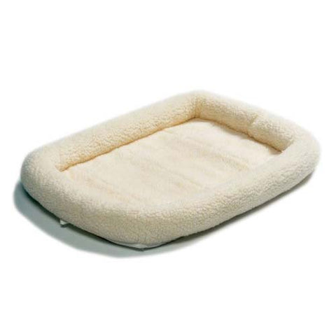 Midwest Quiet Time Fleece Dog Crate Bed White 48" x 30"