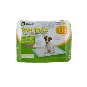 Richell Paw Trax Pet Training Pads 30 Count White 17.7" x 23.6" x 0.2"