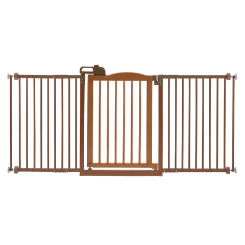 Richell One-Touch Wide Pressure Mounted Pet Gate II Brown 32.1" - 62.8" x 2" x 30.5"