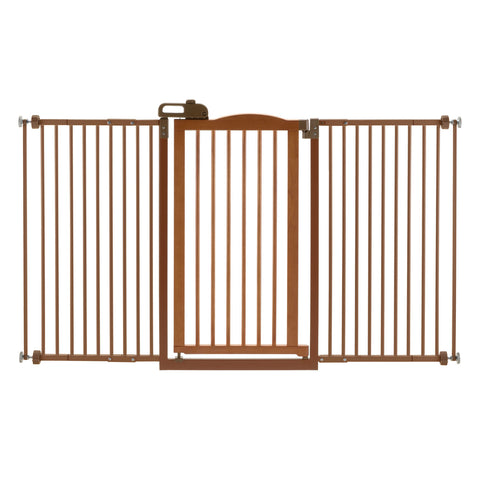 Richell One-Touch Tall and Wide Pressure Mounted Pet Gate II Brown 32.1" - 62.8" x 2" x 38.4"