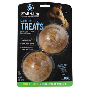 Starmark Everlasting Treat Veggie Chicken 2 pack Large Brown 3.5" x 3.5" x 1.5"